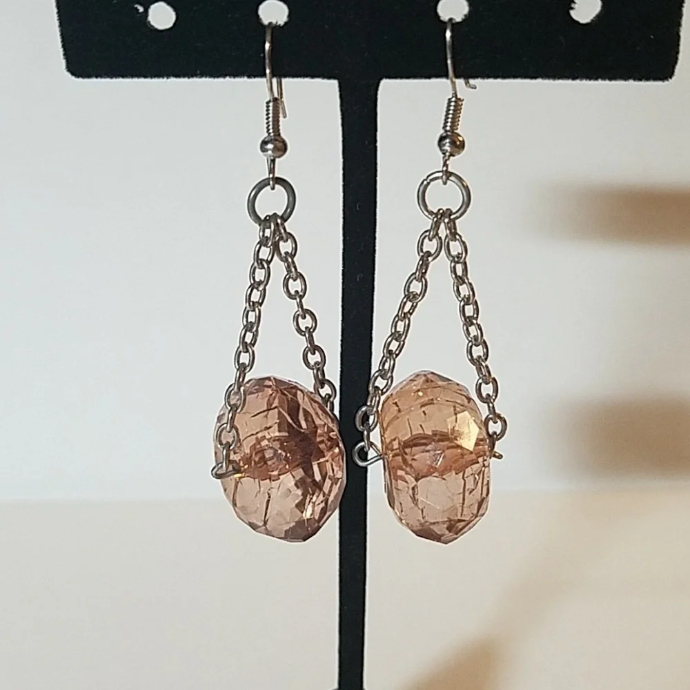 Large Pinkish Brown Stone Chained 1.5
